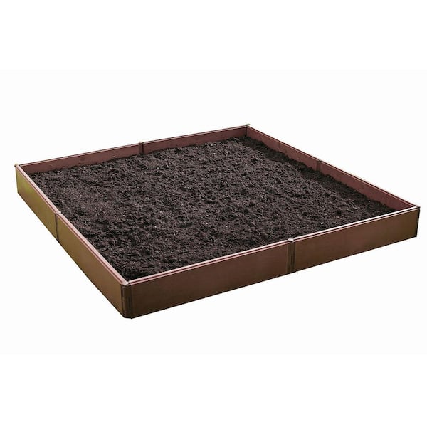 Emsco Bloomers Series 3.8 ft. x 3.8 ft. Brown Resin Raised Garden Bed