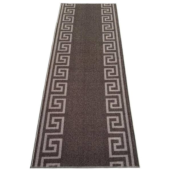 Greek Key Dark Gray 31 in. W x 38 ft. L Runner Rug/Stair Runner 98.8 sq. ft.