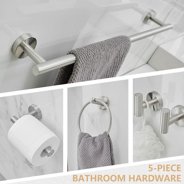 Bathroom Hardware Set Robe Hook Paper Holder Towel Rail Bar Bathroom  Accessories