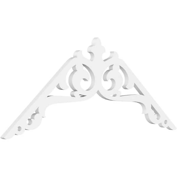 Ekena Millwork 1 in. x 48 in. x 20 in. (10/12) Pitch Amber Gable Pediment Architectural Grade PVC Moulding