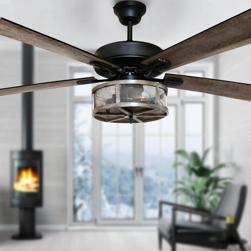 52" Oil Rubbed Bronze WiFi Smart Ceiling Fan with LED Light