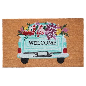 Patchwork Sand and Surf 18 in. x 30 in. Recycled Rubber Door Mat