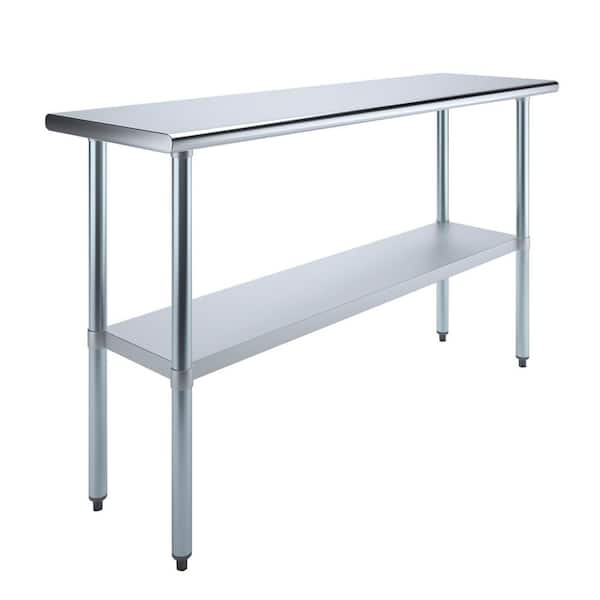 AMGOOD 18 in. x 60 in. Stainless Steel Kitchen Utility Table with ...