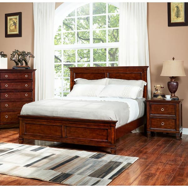 NEW CLASSIC HOME FURNISHINGS New Classic Furniture Tamarack Brown Cherry Wood Frame California King Panel Bed