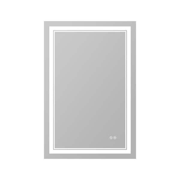 Unbranded Chaunice 24 in. W x 36 in. H Large Rectangular Frameless Anti-Fog Wall Bathroom Vanity Mirror in Silver