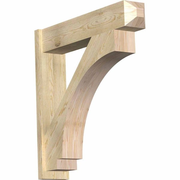 Ekena Millwork 8 in. x 38 in. x 38 in. Douglas Fir Imperial Craftsman Rough Sawn Outlooker