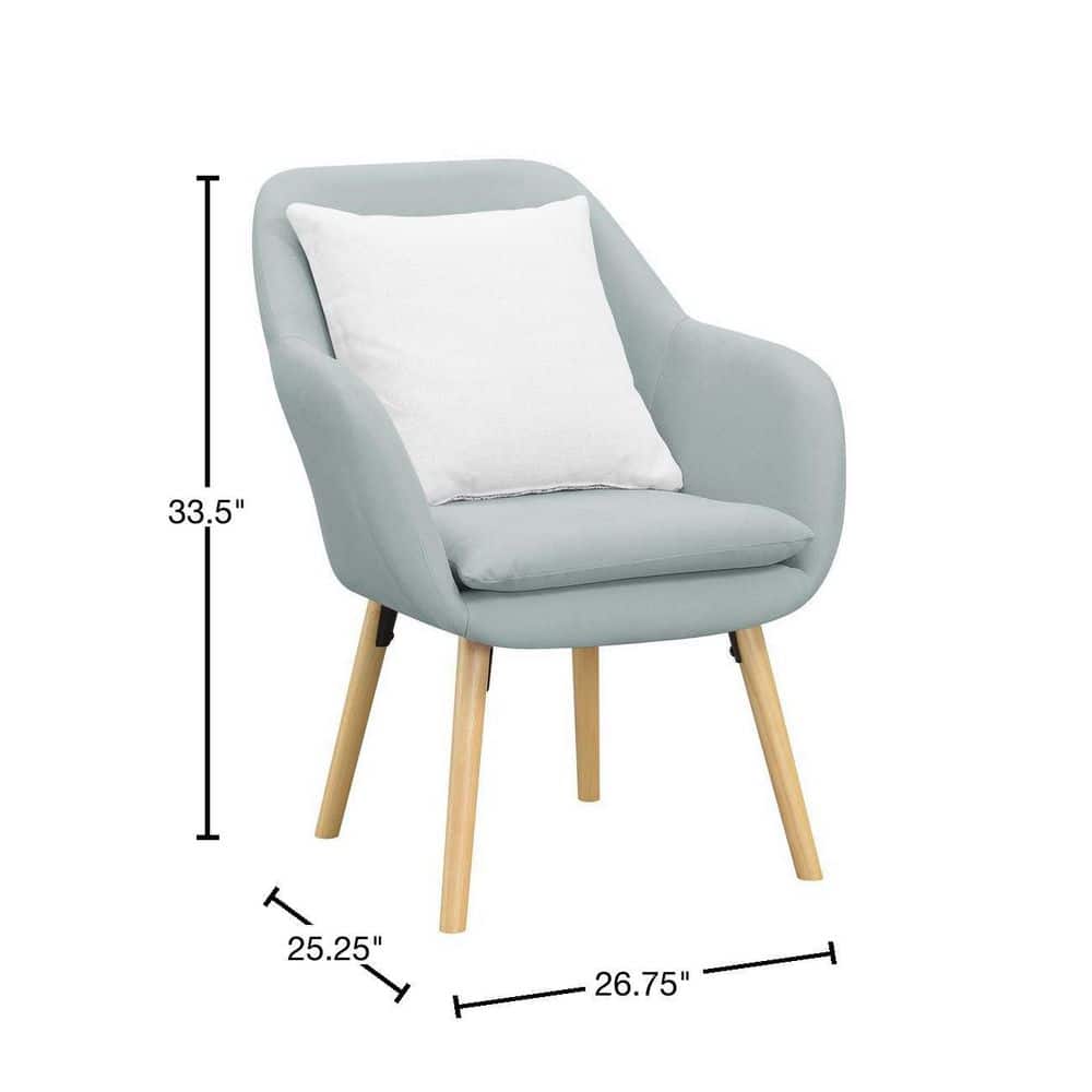 Charlotte Sea Foam Blue Velvet Wood Accent Chair