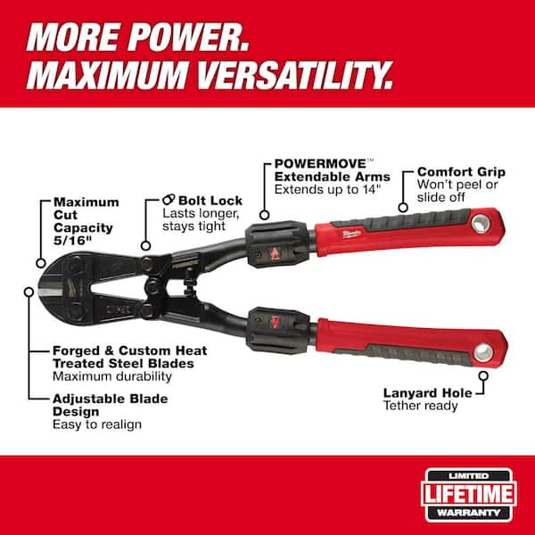 Milwaukee 14 in. Bolt Cutter With 5/16 in. Max Cut Capacity 48-22
