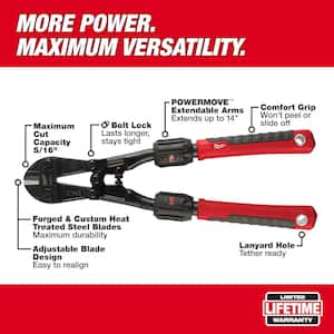 14 in. Adaptable Bolt Cutter with POWERMOVE Extendable Handles and 5/16 in. Max Cut Capacity