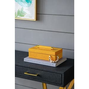 Orinoco Faux Leather Decorative Boxes Yellow (Set of 2)