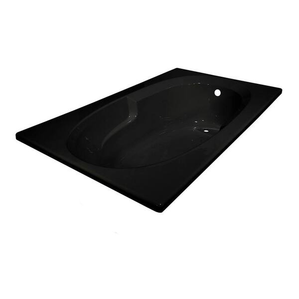 Lyons Industries Classic 5 ft. Reversible Drain Drop-in Heated Soaking Tub in Black
