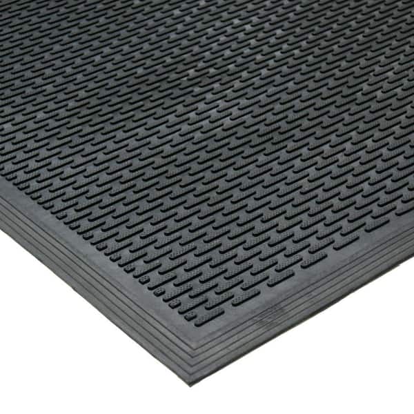 Dura-Scraper Linear 24 in. x 36 in. Black Commercial Rubber Indoor/Outdoor Entrance Door Mat