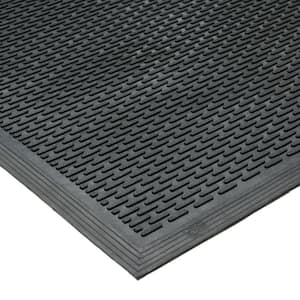 Dura-Scraper Linear 60 in. x 36 in. Black Rubber Door Mat