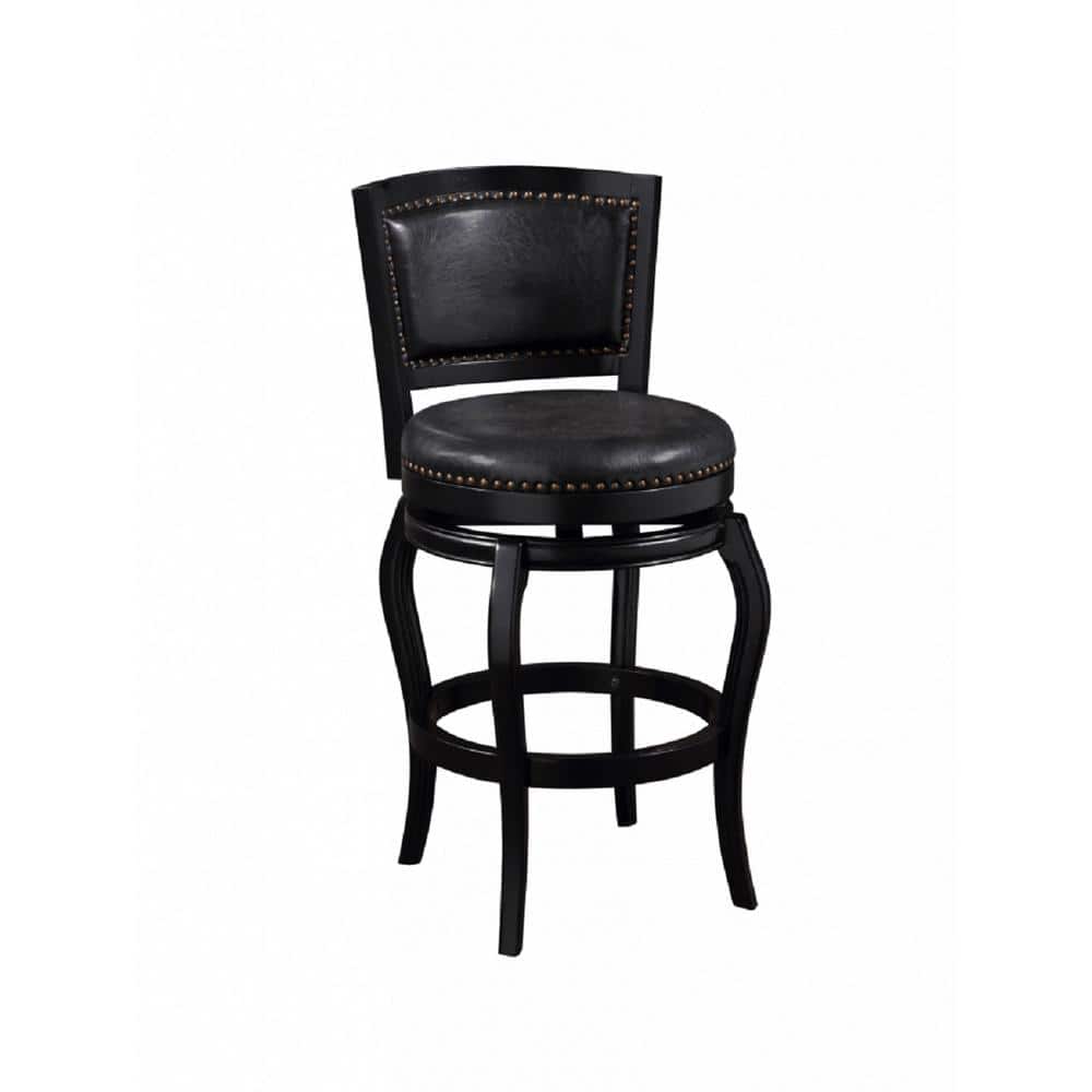 Harris 45 in. High Back Wood 29 in. Barstool in Black