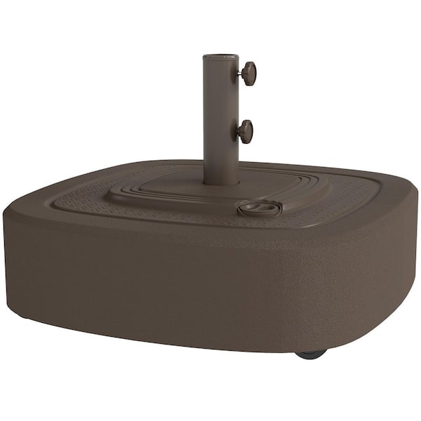 Outsunny Patio Umbrella Base Outdoor Umbrella Stand with Wheels for 1.5 inch/1.9 inch Umbrella Poles, Brown Outsunny Patio Umbrella Base Outdoor Umbrella Stand with Wheels for 1.5 inch/1.9 inch Umbrella Poles, Brown