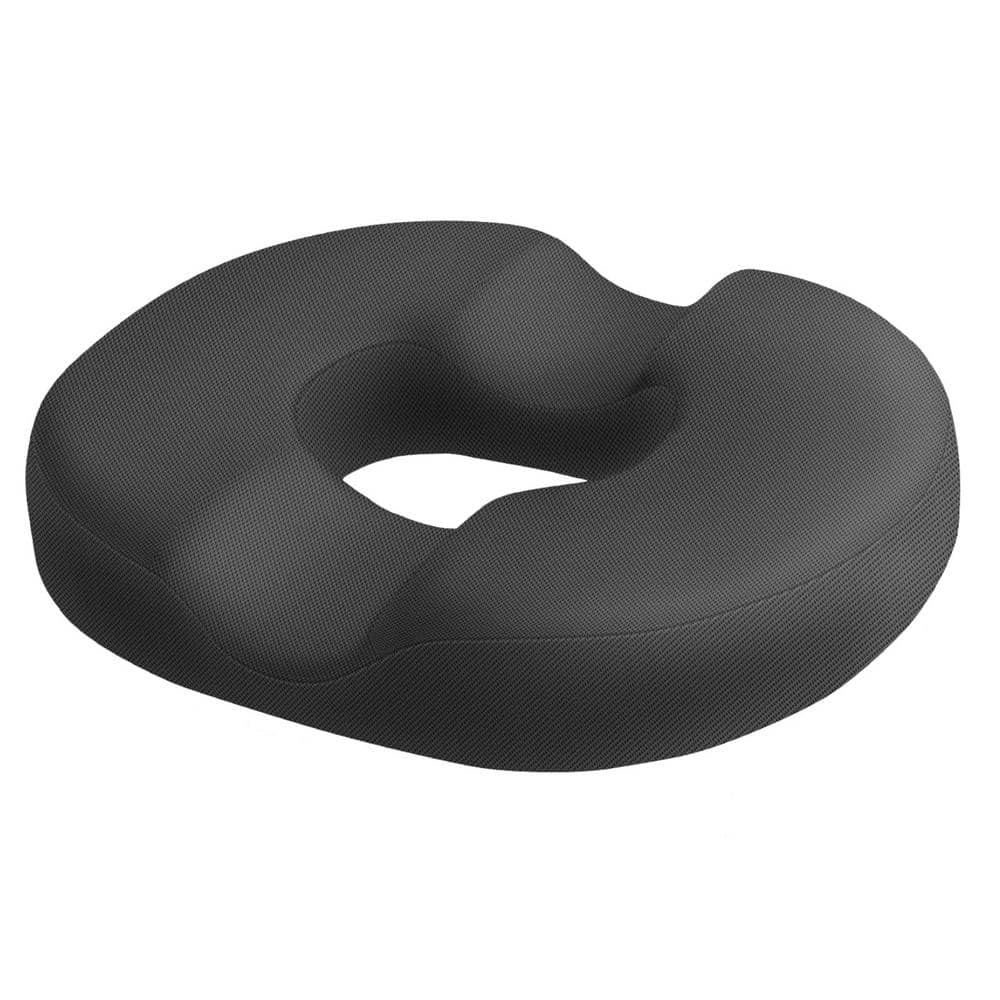 Gray Donut Pillow Memory Foam Seat Cushion Chair Pad for Tailbone Pain Reli