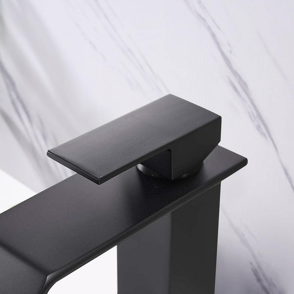 Matte Black Stainless Steel Single Handle Bathroom Faucet