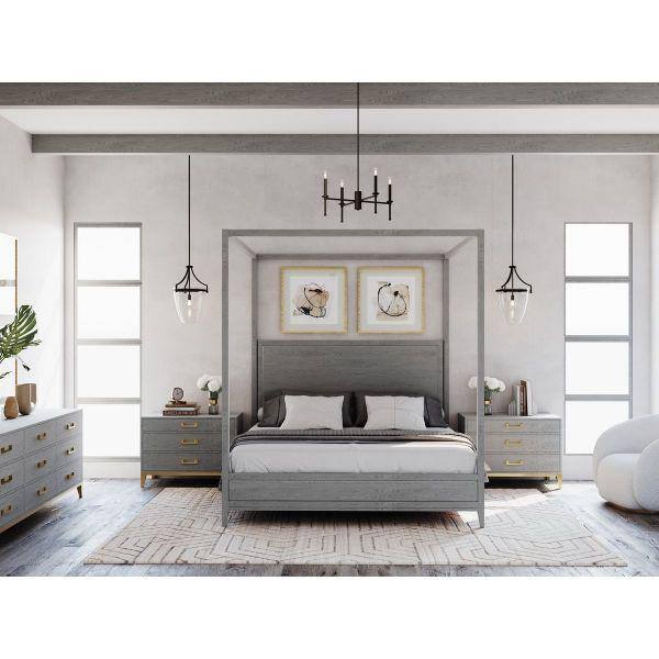Elara Matte Black 4-Light Steel Chandelier with Clear Glass Shades