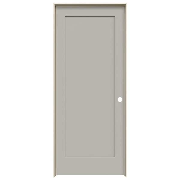 32 in. x 80 in. Madison Vanilla Painted Left-Hand Smooth Solid Core Molded Composite MDF Single Prehung Interior Door