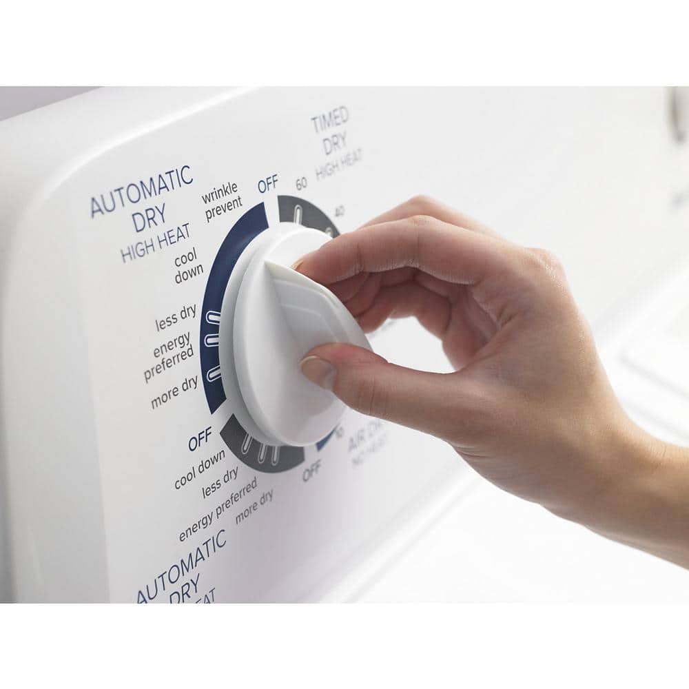 White 6.5 cu. ft. Electric Dryer with Moisture Sensing