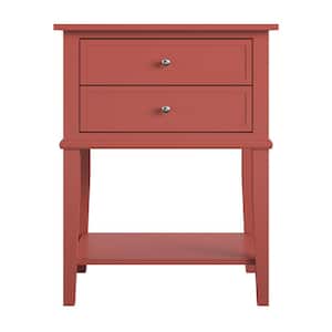 Queensbury 22 in. Terracotta Accent Table with 2 Drawers