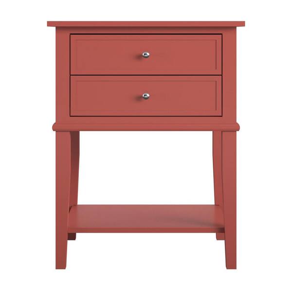 Ameriwood Home Queensbury 22 In Terracotta Accent Table With 2 Drawers Hd