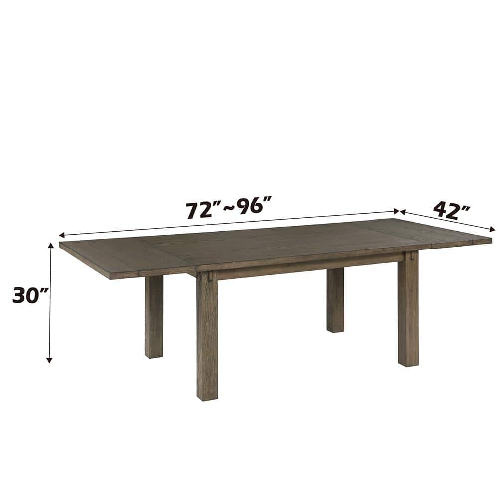 Elegant Transitional Dark Oak Extendable Dining Table