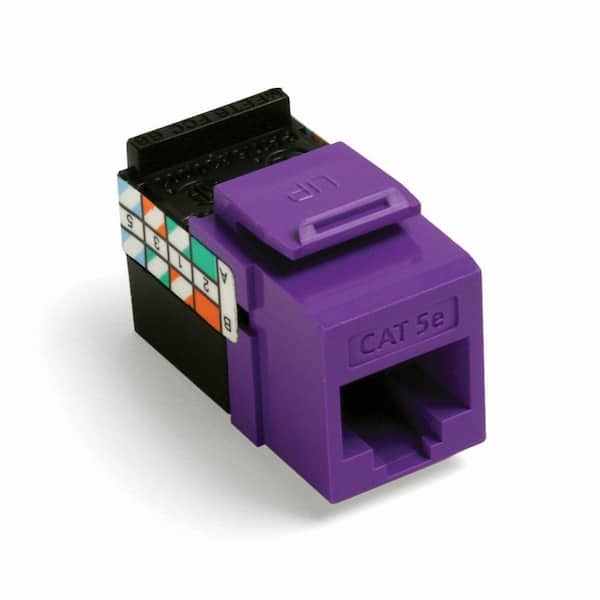 Leviton QuickPort GigaMax CAT 5e T568A/B Wiring Connector, Purple 5G108-RP5