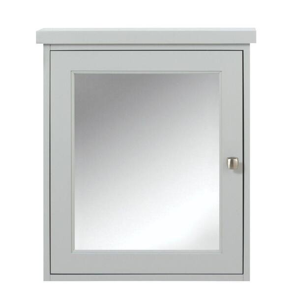 Home Decorators Collection Union 23-3/4 in. W x 27-1/4 in. H Framed Surface-Mount Bathroom Medicine Cabinet in Dove Grey