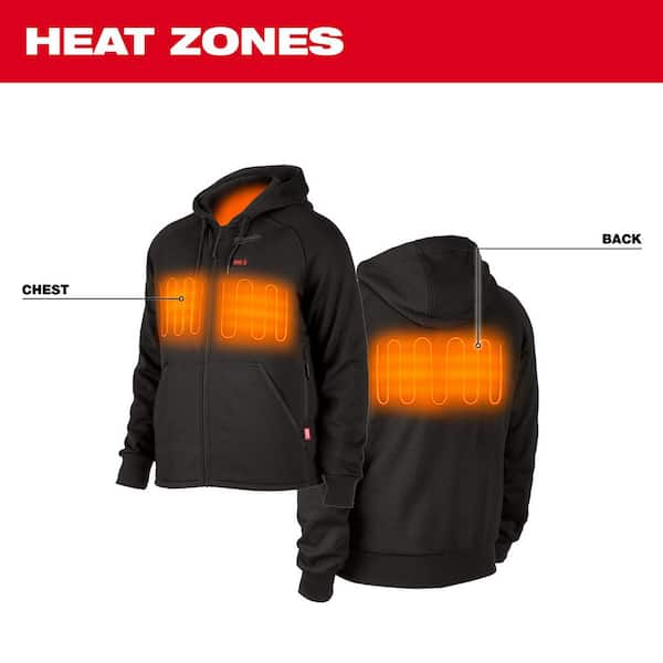 Milwaukee Men's 2X-Large M12 12-Volt Lithium-Ion Cordless Black Heated Jacket  Hoodie Kit with (1) 2.0 Ah Battery and Charger 306B-212X - The Home Depot