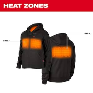 Men's Small M12 12-Volt Lithium-Ion Cordless Black Heated Jacket Hoodie Kit with (1) 2.0 Ah Battery and Charger