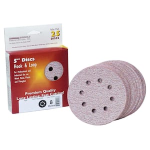 Premium Plus 5 in. 8-Hole 400-Grit Stearated Aluminum Oxide Hook And Loop Sanding Discs (25 per Box)