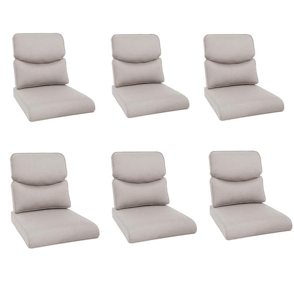 Modern 22 in. x 25 in. 12-Piece Deep Seating Outdoor Lounge Chair Cushion Set in Beige with Crescent-Shaped Design price history on PriceWatchPro