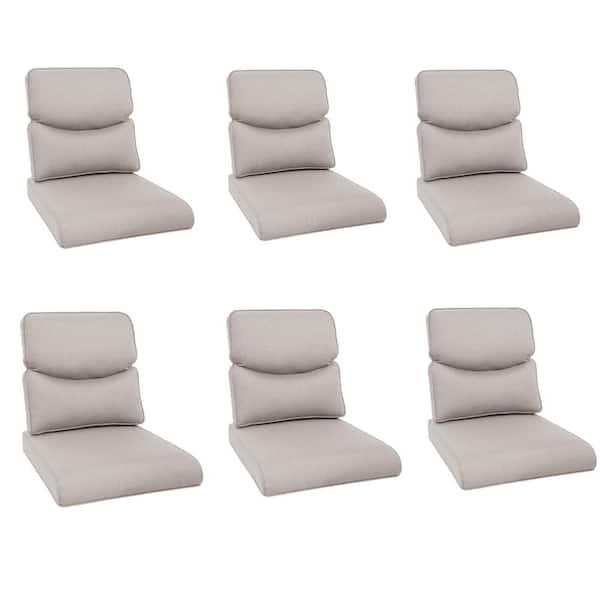 moosprr Modern 22 in. x 25 in. 12-Piece Deep Seating Outdoor Lounge Chair Cushion Set in Beige with Crescent-Shaped Design