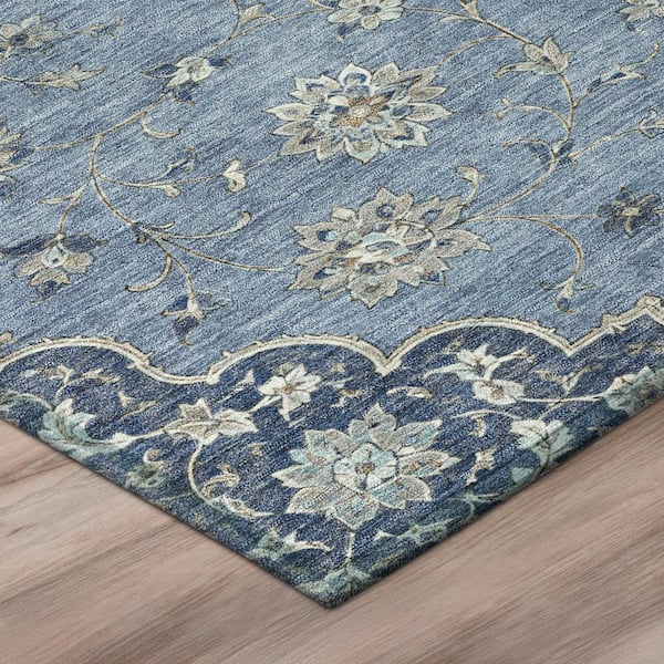 Chantille Machine Washable Indoor/Outdoor Abstract ACN3081 Denim 3 ft. x 4 ft. Area Rug