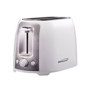 2-Slice White Wide Slot Toaster with Cool-Touch Exterior