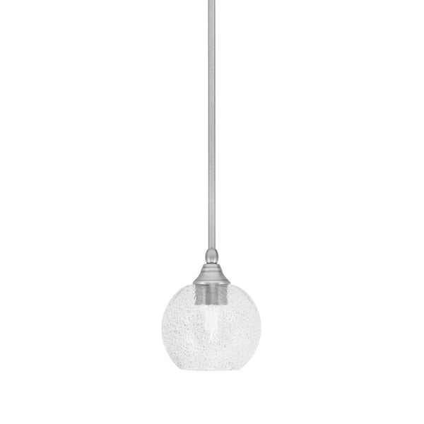 Unbranded Sparta 100-Watt 1-Light Brushed Nickel Shaded Pendant Light Mini Pendant with Smoke Bubble Glass and No Bulb Included