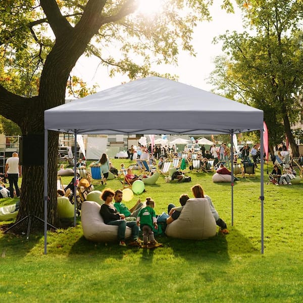 ABCCANOPY 10 ft. x 10 ft. Grey Instant Pop Up Canopy Tent Outdoor