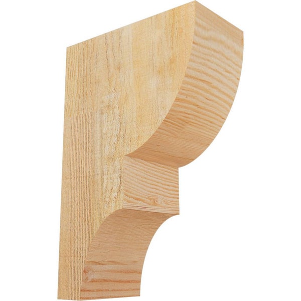 Ekena Millwork 4 in. x 8 in. x 12 in. Douglas Fir Ridgewood Rough Sawn Corbel