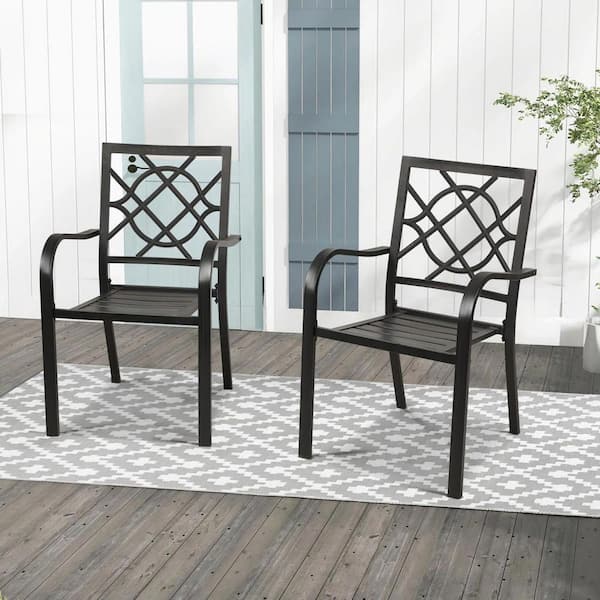 Unbranded Patio Metal Chairs Set of 2 Outdoor Dining Chairs
