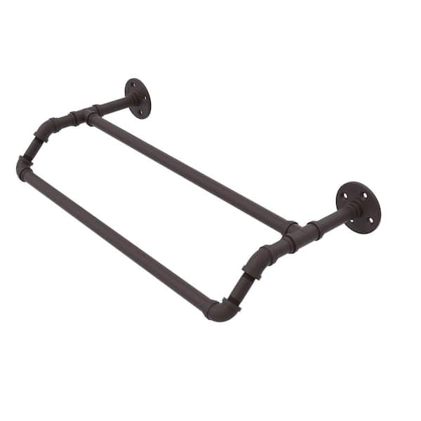 Allied Brass Pipeline Collection 36 in. Wall Mounted Double Towel Bar in Oil Rubbed Bronze