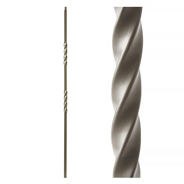 HOUSE OF FORGINGS Ash Grey 34.1.2-T Mega Double Twist Hollow Iron Baluster for Staircase Remodel