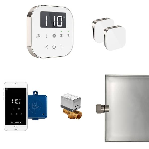 Mr. Steam AirButler Max Package White in Polished Nickel