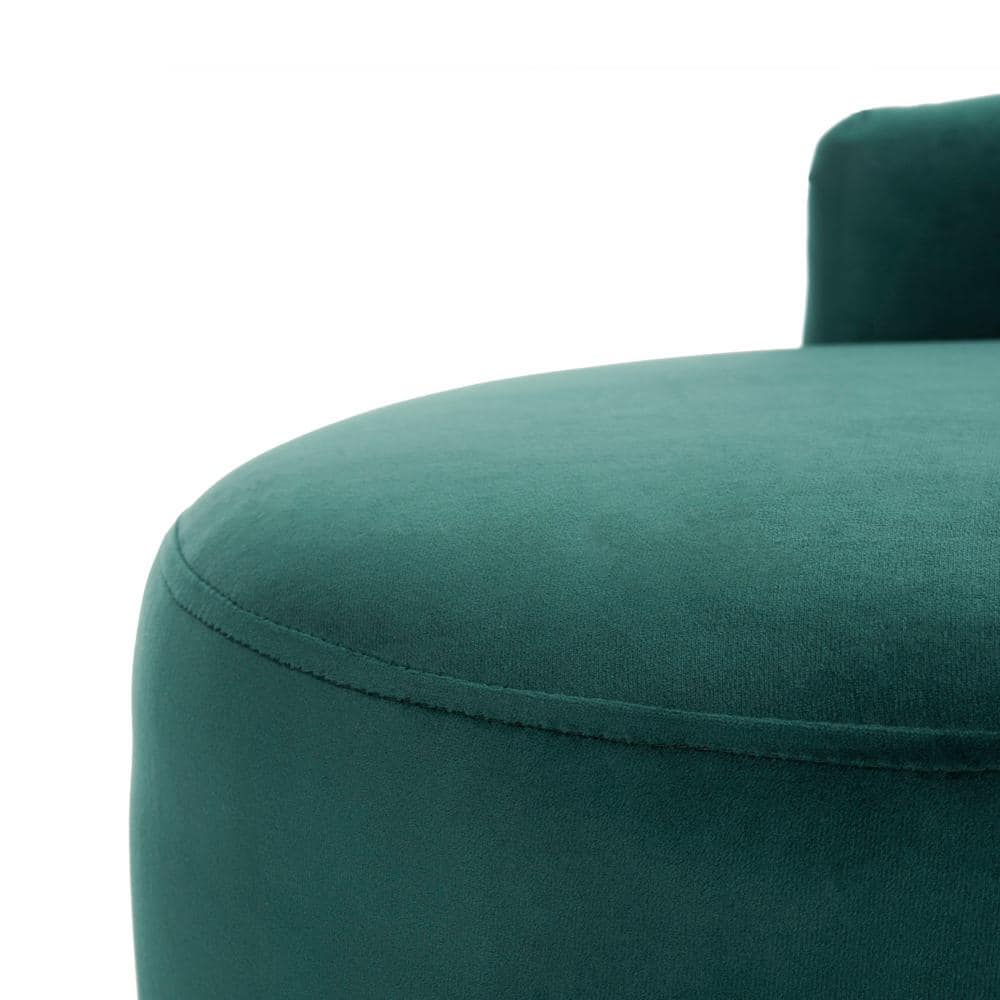 Evangeline 58'' Emerald Velvet and Black Metal Modern Settee