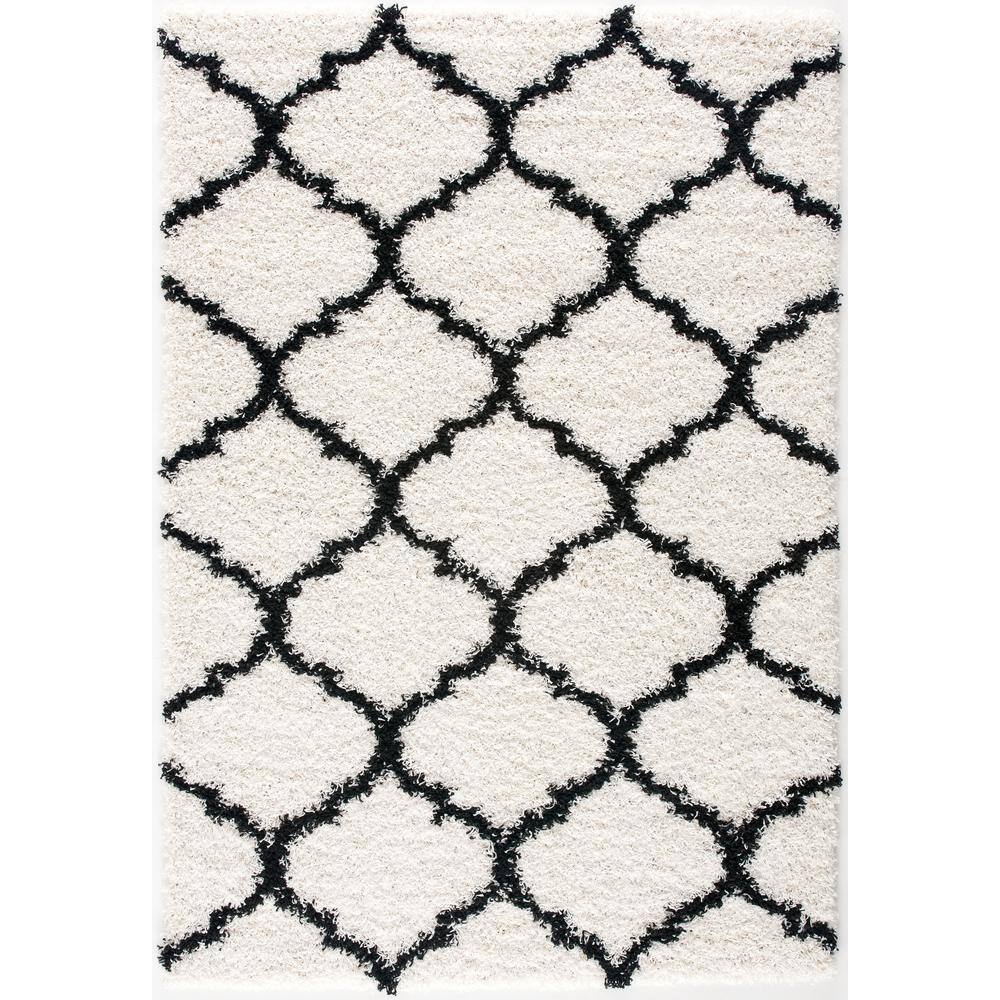 L'Baiet Ensley White 5 ft. x 7 ft. Shag Area Rug BW689W57 - The Home Depot
