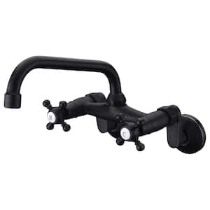 Classical Double Handles Wall Mount Standard Kitchen Faucet in Oil Rubbed Bronze