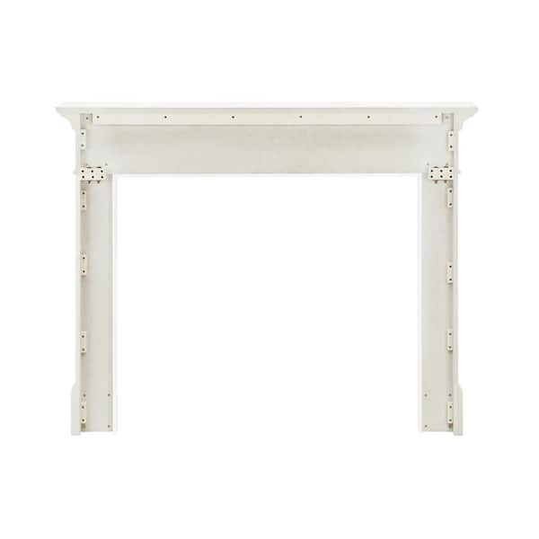 Pearl Mantels - 48 in. x 42 in. Crisp White Full Surround Interior Opening Fireplace Mantel