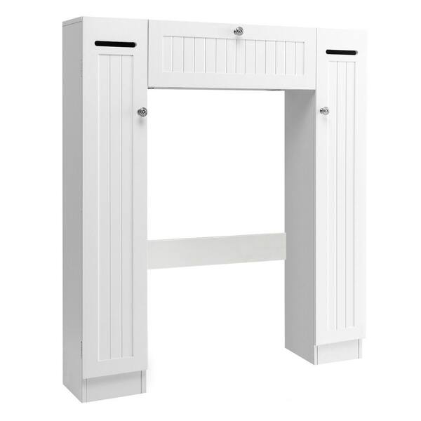 ANGELES HOME 34 in. W x 39 in. H x 7.5 in. D White Wood OvertheToilet