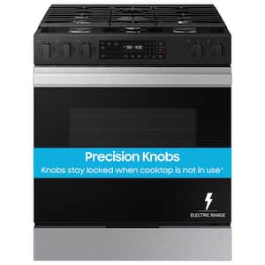 Bespoke 30 in. 5-Burner Smart Slide-In Gas Range in Stainless Steel with Precision Knobs