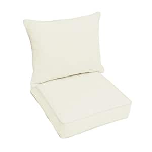 22.5 in. x 22.5 in. x 27 in. Deep Seating Outdoor Pillow and Cushion Set in Sunbrella Canvas Natural